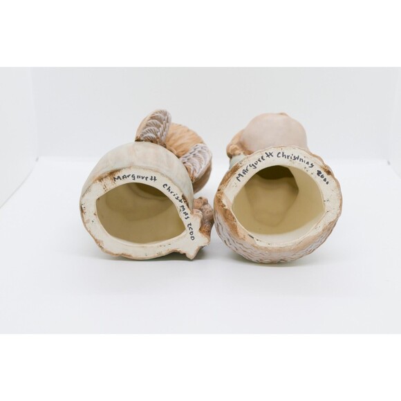 Vintage Handmade Kissing Angels Hand Painted Art Pottery Christmas Holiday RARE - Picture 7 of 11